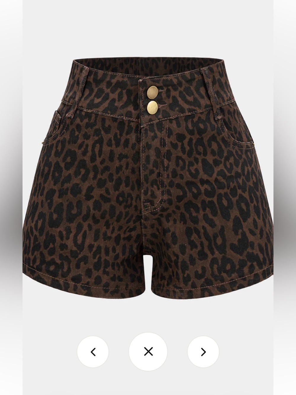 High-Waist Leopard Print Shorts in Brown